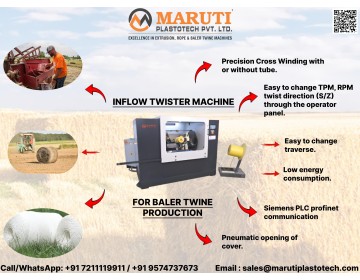 Best Manufacturer & Exporter of Inflow Twister Machine for Baler Twine