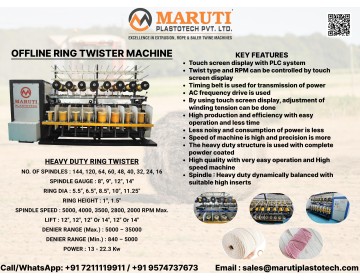 Offline Ring Twister Machine Manufacturer in Germany by Maruti Plastotech